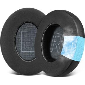SOULWIT Cooling Gel Ear Pads Cushions Replacement for Anker Soundcore Life 2 (Not fit Life 2 Neo)/Q20/Q20+/Q20I/Q20BT Headphones, Ear Pads with High-Density Noise Isolation Foam - Black