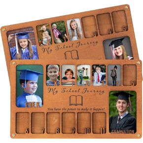School Picture Frame Pre-k to 12,School Years Picture Frame Prek-12 for Graduation Gifts&Party Decor,Wooden School Photo Frame Pre-k-12&Collage Frame,Graduation Picture Frame,14 Photos