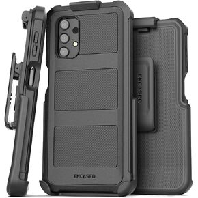 Encased Falcon Designed for Samsung Galaxy A32 5G Belt Clip Case, Full Body Protective Phone Case with Holster (Black)