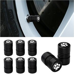 BESULEN Car Tire Valve Stem Caps, 8 Pack Aluminum Cat/Dog Paw Valve Stem Covers, Corrosion Resistant & Leak-Proof, Universal Dust-Proof Tire Air Valve Caps for Car SUV Truck Motorcycle