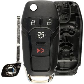 KeylessOption Keyless Entry Remote Flip Key Fob Shell Case Button Pad Cover For Ford Fusion N5F-A08TAA