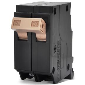 New Upgrade 220 2-Pole 20-Amp Circuit Breaker, 3/4-Inch Plug-On Molded Case Circuit Breaker, Thermal Magnetic Protection, 20 Amp 10 KAIC, 120/240V