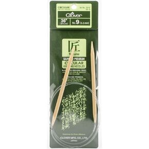 Clover Takumi Bamboo Circular 36-Inch Knitting Needles, Size 9 (3016/36-09)