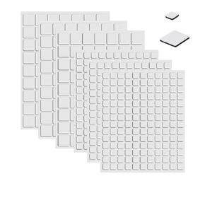 6 Sheets/Pack,3D Double Sided Adhesive Foam Squares-2mm Thickness - Small and Large Squares Set, Black Permanent Sticky Dimensional Adhesives,Scrapbook Adhesives to Create Depth