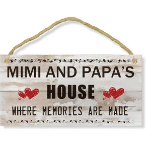 Mini Gifts Mini And Papa's House Sign Gift For Dad Papa Grandparents Indoor Outdoor Signs 12x6 Inch