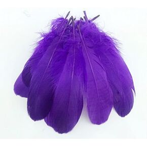 Colorful Goose Feathers, for DIY Craft Wedding Home Party Decorations 50pcs/pack/ (4--7.8 inch) (purple)