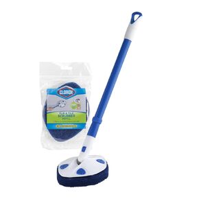 Clorox Extendable Tub and Tile Scrubber with Extra Pad