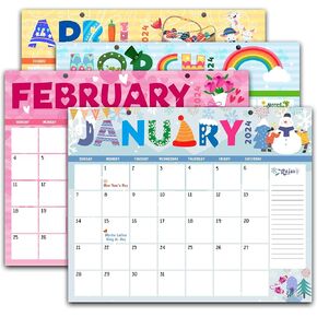 التقويم 2024-2025 تقويم معلق على الحائط لمدة 18 شهرًا، تقويم مكتب صغير لطيف، 8 × 10 بوصة مع خطافين للتعليق|يغطي يناير 2024 إلى يونيو 2025 -E01 in Kuwait