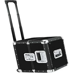 Reloop 120 Trolley Record Case - Classic Record Case with Trolley Frame, Removable Trolley Frame, Robust Construction, Black