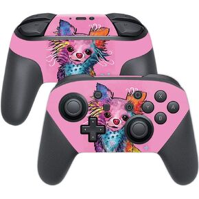 غلاف MightySkins متوافق مع وحدة تحكم Nintendo Switch Pro - Chihuahua Rainbow | غطاء مغلف من الفينيل واقٍ ومتين وفريد ​​من نوعه | سهل التطبيق والإزالة وتغيير الأنماط | صنع في الولايات المتحدة الأمريكية