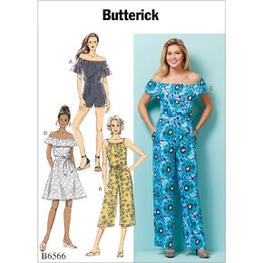 Butterick Patterns Misses' Petite Dress, Romper, Jumpsuit and Sash Sewing Pattern, ZZ (LRG-XLG-XXL)