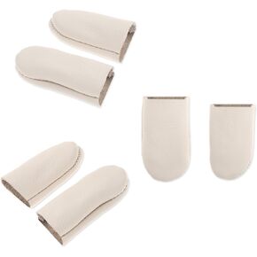 3 Pairs Leather Finger Cots Needle Felting Leather Finger Protector Thimble Guards Tools Embroidery Needlework Fingers Thumb Protector Needle Felting Supplies for Handmade Sewing Embroidery