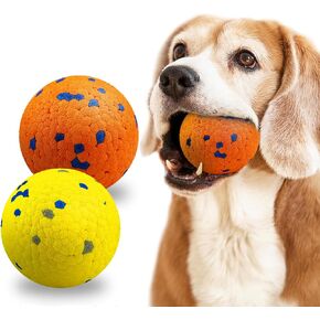 2 Pack Dog Balls Indestructible Tennis Balls for Dogs Durable Bouncy Dog Toy Balls for Aggressive Chewers Interactive Dog Toys for Water Toy Fetch Balls