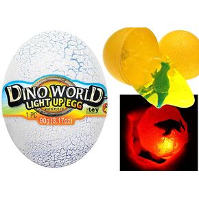 JA-RU Light Up Dinosaur Eggs Slime Pack (1 Egg Assorted) Small Dinosaur Toys for Kids. Surprise Eggs with Toys Inside. Stress Relief ASMR Toys. Slime Party Favors. 1749-1