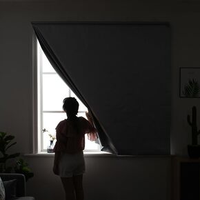 FMVIOL Portable DIY 100% Blackout Curtains, No Drill Blackout Blinds & Window Shades with Reinforced Sticker, Blackout Window Cover for Bedroom, Baby Room, Travel(79" x 57")