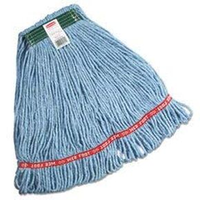 Rubbermaid Commercial Products FGC11206WH00 Swinger Loop Wet Mop, Medium, 1" Green Headband, White (Pack of 6)