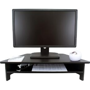 Victor DC050 High Rise Monitor Stand, Raises Monitor to Ergonomic Level, Sturdy Wood Construction, Corner Shelf, Compatible with DC100 & DC200, Black in Kuwait