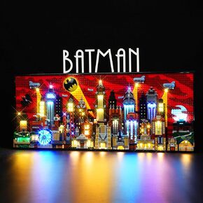 مجموعة إضاءة LED لسلسلة الرسوم المتحركة Lego مدينة جوثام، إضاءة LED متوافقة مع نماذج مكعبات البناء Lego 76271 (إصدار التحكم عن بعد)