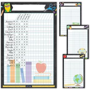 Hadley Designs 4 Colorful Chalk Data Charts Classroom Incentive Chart For Classroom - Homework Chart For Classroom Reward Chart, Attendance Chart For Classroom, Reward Chart For Kids Behavior