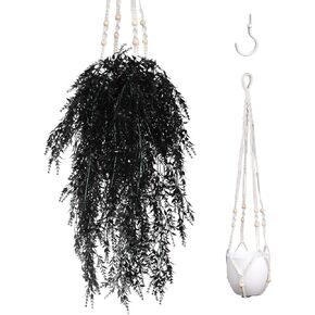 RECUTMS 4 Pack Artificial Hanging Plants Indoor Faux Hanging Ferns for Outdoor Fake Ivy Small Hanging Plant Vine Plastic Fall Lavender Flowers Artificial Decor Yard Home Party Farmhouse (Salmon)