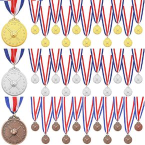Bucherry 36 Pcs Gold Baseball Award Medals for Kids Gold Silver Bronze Medals with Ribbon Sports Style Baseball Trophy for Kids Adults Winner Prizes Party Favors, Olympic Style, 2 Inches in Kuwait
