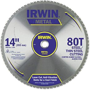 Irwin Tools IRWIN 14-Inch Circular Saw Blade, Metal-Cutting, 80-Tooth (4935559)