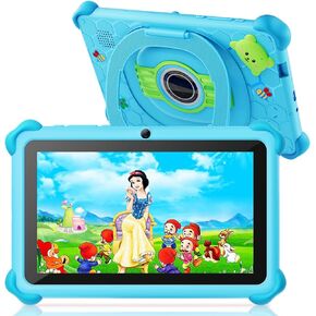 Kids Tablet, 7 inch Toddler Tablet for Kids, 32GB Toddler Tablet, Tablets for Kids with Case Included, Parental Control, Dual Camera, GMS, WiFi (Blue)