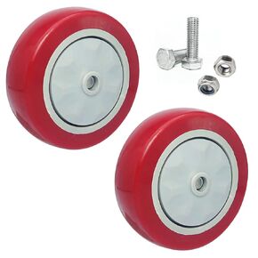 Push Cart Wheels,BESUNTEK 4 Inch Heavy Duty PVC Pltae Casters, Cart Wheel Replacement Kit with Precision Ball Bearing for Shopping Cart, Beach Cart, Condo Cart,2PCS (4 Inch)