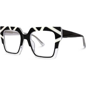 VOOGLAM Square Frame Blue Light Blocking Glasses Black Fashion Glasses for Women Anti Eyestrain & UV