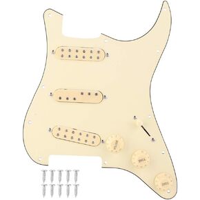 Guitar Pickguard Prewired Loaded Humbuckers Pickguard with Noiseless Pickups Set Compatible with Style Guitar