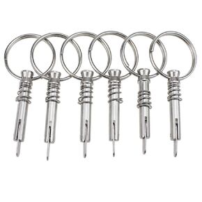 Hysagtek 6 Pcs Bimini Pins 1/4" Diameter Bimini Top Hardware, Quick Release Pin Boat Canopy Pins for Boat Canopy Marine Hardware, 316 Stainless Steel with Pull Ring