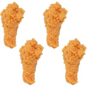 yueton 4PCS Lifelike Artificial Fake Food PVC Chicken Legs Realistic Simulation Cooked Meat Fried Chicken Imitation Food Model Props for Home Party Decoration Market Food Sample Display