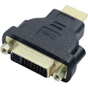 DTECH DVI Female to HDMI Male Adapter DVI to HDMI Converter for Monitor Computer Bi-Directional Connection DVI-I 24+5 Port Supports up to 4K 30Hz Video
