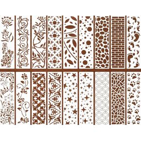 18 قطعة من استنسل الحدود قابلة لإعادة الاستخدام للرسم، قالب استنسل أوراق الشجر، استنسل تزيين الكيك للأثاث من القماش القماشي، بطاقة القصاصات الخشبية، صناعة يدوية فنية in Kuwait