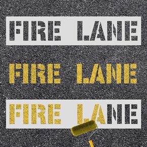 2pcs Fire Lane Stencils, 4 Inch Letter Stencils Flexible Plastic Parking Lot Paint Templates Parking Lot Stencils Fire Lane Template Traffic Curb Painting Marking Stencils