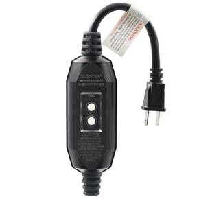 ELEGRP G1215CM G20CMR مجموعة قابس بديلة للمراقبة التلقائية GFCI حاصلة على براءة اختراع، إعادة ضبط يدوية 15 أمبير مؤرضة 3 أسلاك 3 شوكات لأدوات الطاقة ومعدات الحديقة وما إلى ذلك، مدرج في قائمة UL، حزمة واحدة، أسود