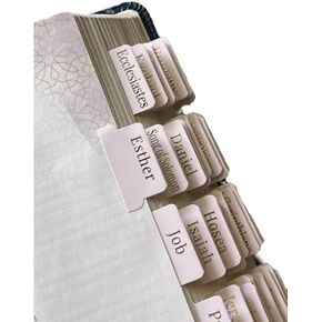Coffee & Bible Time Bible Index Tabs, 80 Bible Tabs for Women & Men, Gold Foil Print, 66 Bible Book Tabs for Old & New Testament, Additional 14 Personalized Bonus Tabs & Alignment Guide