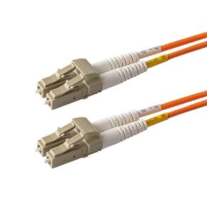 1-Pack 1 Foot Multimode OM1 62.5/125 Fiber Optic Patch Cable, Duplex LC to LC, Orange OFNR PVC Cable Jacket