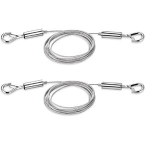 Picture Hanging Wire, 2 Pack Adjustable Stainless Steel Wire Rope for Mirror Hanging Hardware,Light Lamp,Basket Flowerpot and Decor, 25kg Load Capacity