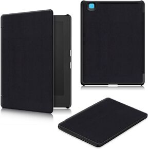 حافظة Custer لـ Kobo Aura H2O Edition 2، غطاء صلب رفيع للغاية من جلد البولي يوريثان لـ Kobo Aura H2O Edition 2 - أسود