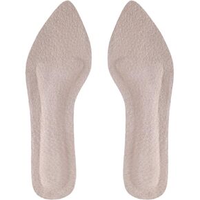 Pigskin Leather Shoe Insoles for Women, Self-Adhesive Barefoot Shoe Inserts for High Heels, Dress Shoes Sandals Flats and Boots, Sockless Shoe Liners 1 Pair