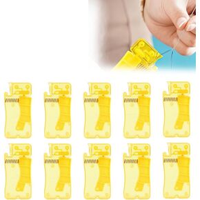 10PCS Automatic Needle Threader Easy Needle Threader Tool Self-Thread Guide Plastic Sewing Accessories Sewing Needle Device for Hand Stitching and Sewing Machine Quick Needle Threading