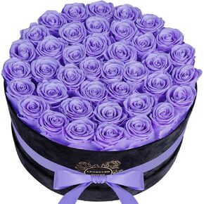 Luxury Preserved Roses in Suede Box - Flower Roses Gifts for Women, Valentines Day Flowers Mothers Day Roses - Birthday Flowers for Delivery Prime - 40 Pieces (Pink)