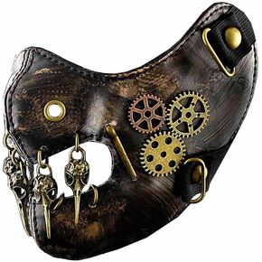 SteamPunk Vintage Gears Mask Masquerade Costume Mens Womens