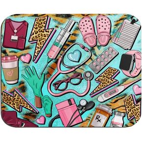 Funny School Nurse Mouse Pad Without Wrist Support for Desk in Square Shape, Nurse Mouse Pad for Work, Nurse Desk Accessories for Work, Mouse Pad Nurse Theme, 9.5"×7.9"