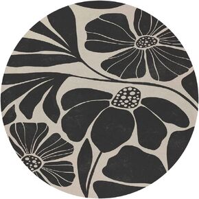 QUICQOD Abstract Boho Flower Mouse Pad,Neutral Floral Botanical Round Mousepad for Home Office Dorm Desk Decor,Boho Gifts for Women Girls 8.7 x 8.8 Inches
