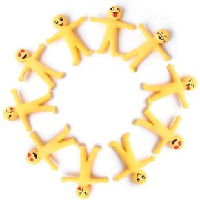 11Pcs Yellow Stretchy Bendable Man, Stress Relief and Anti-Anxiety Squeeze Sensory for Sensory Motor Aids Games