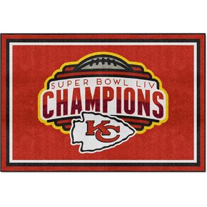 Kansas City Chiefs Super Bowl LIV Champions 5 ft. x 8 ft. Plush Area Rug