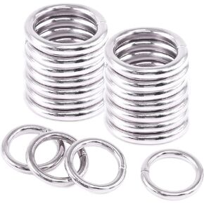 Rustark 60 Pcs 1-33/64’’ Gold Heavy Duty Metal O Ring, Steel Multi-Purpose Purse Rings, Buckle Loop Round Rings for Craft Project DIY Accessories (38mm）