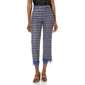 Trina Turk Women's Feather Trim Jacquard Pant